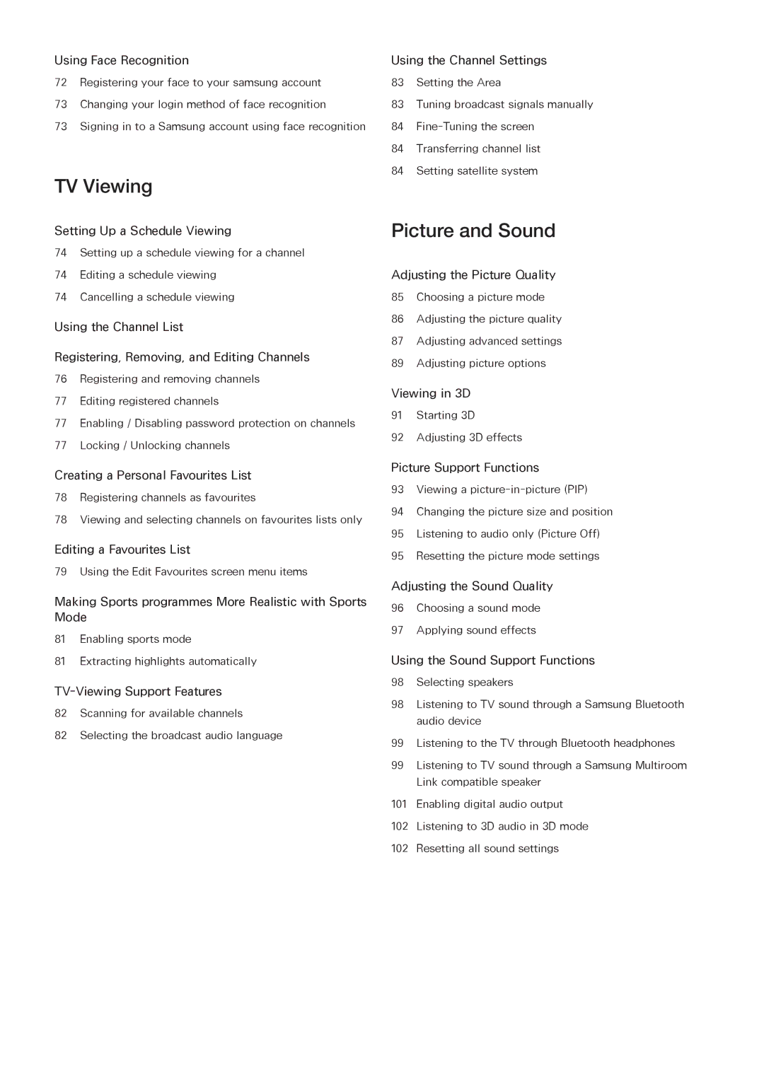 Samsung UA50JU6400RXUM, UA48JU6600RXSK, UA50JS7200RXUM, UA55JU6000RXUM, UA40JU6000RXUM, UA55JU6600RXUM manual TV Viewing 