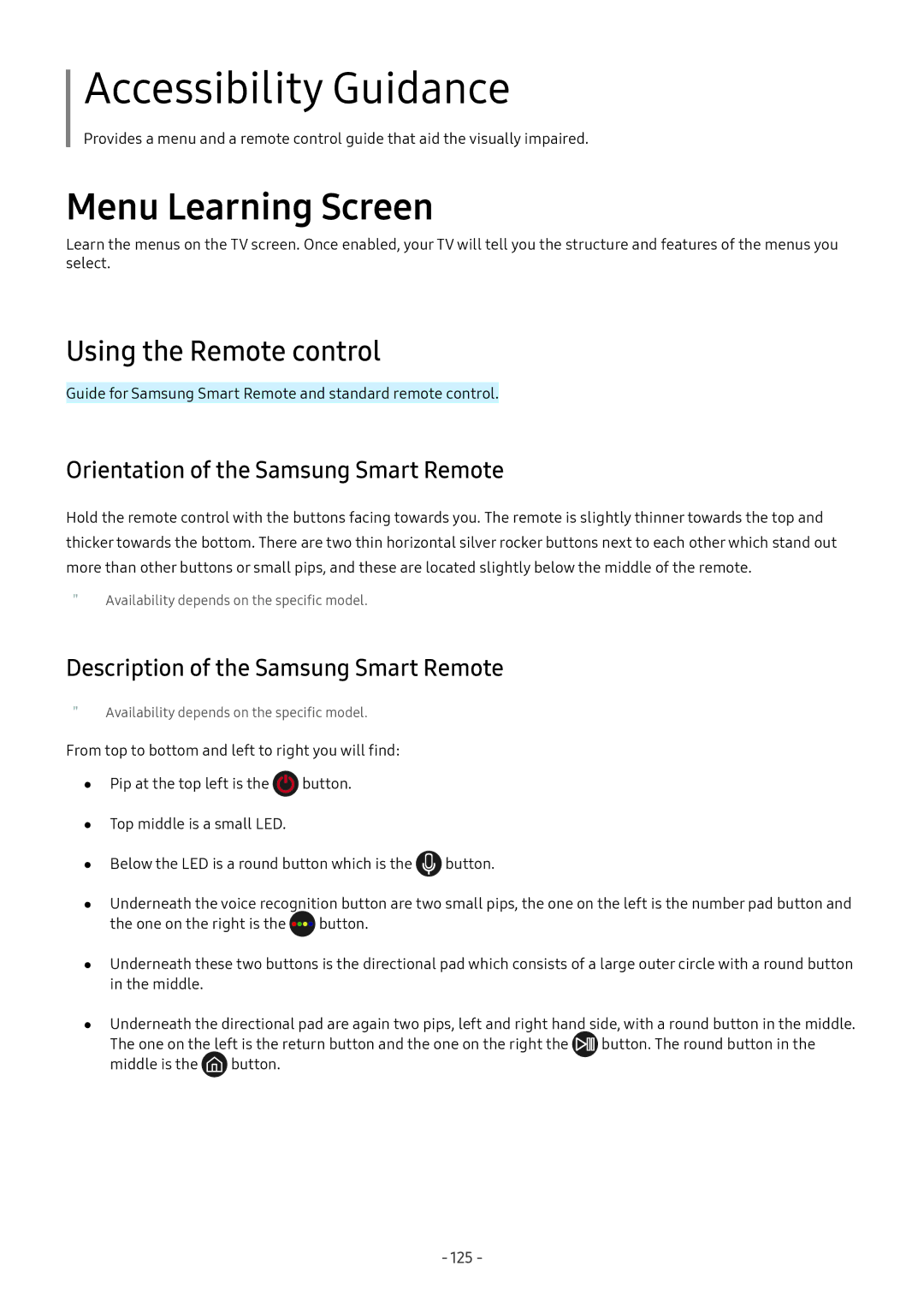 Samsung UA32M5500AKXXV, UA49M6300AKXXV, UA55M5520AKXXV Using the Remote control, Orientation of the Samsung Smart Remote 