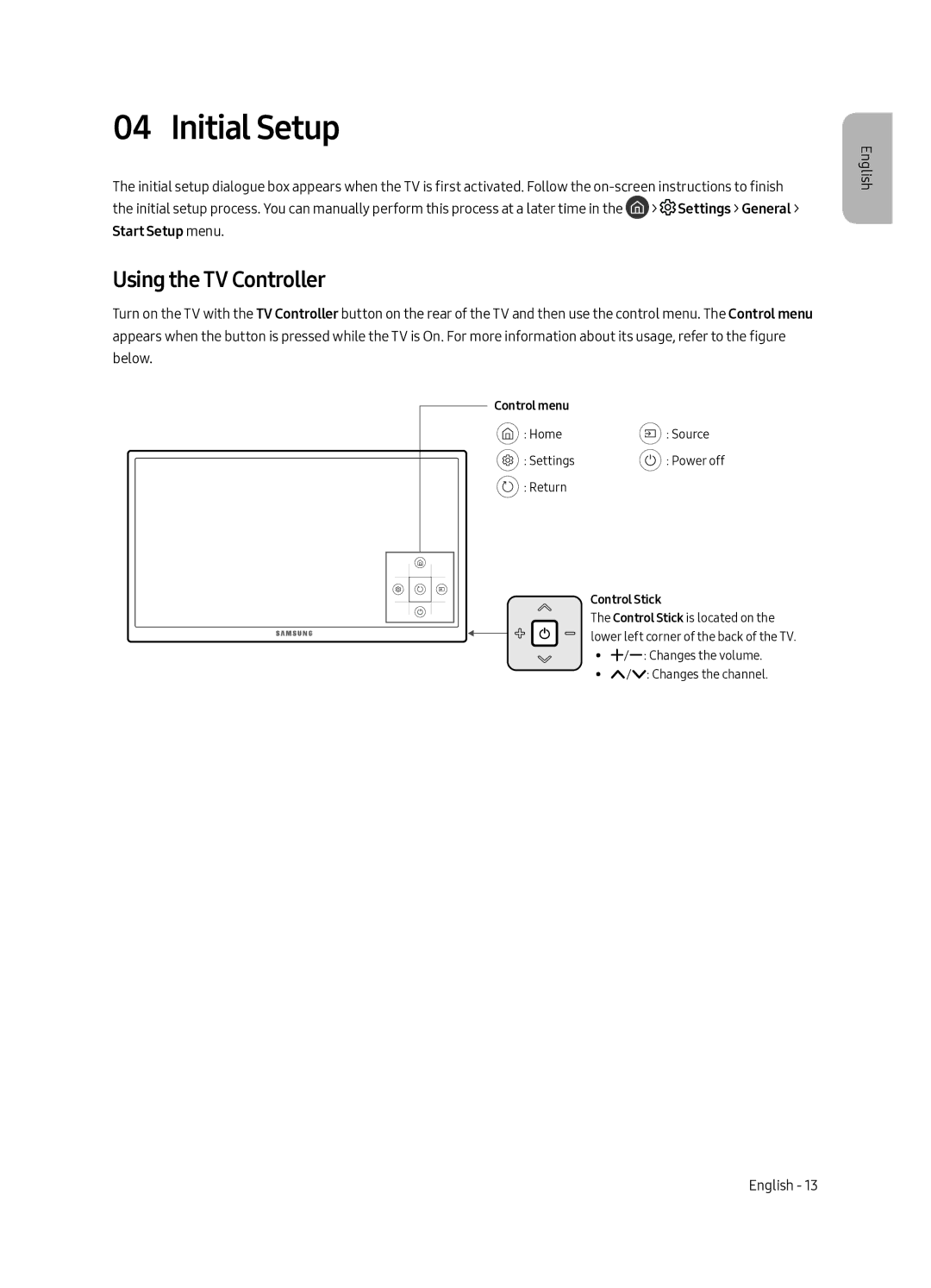 Samsung UA49MU7350WXMV manual Initial Setup, Using the TV Controller 