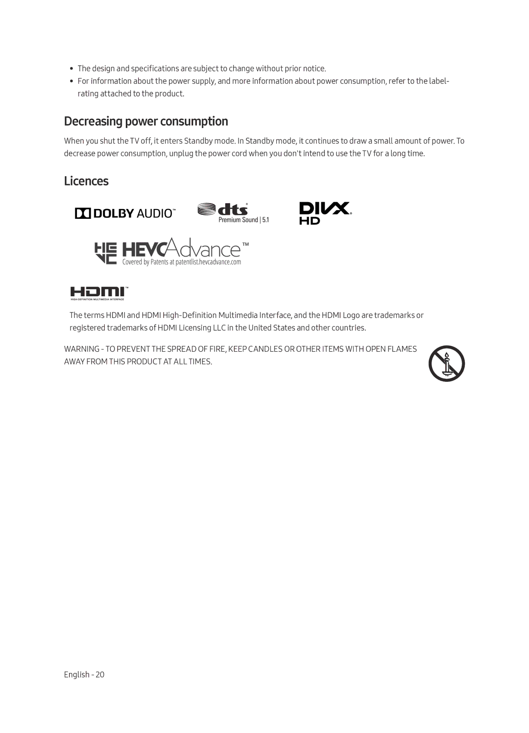 Samsung UA49MU7350WXMV manual Decreasing power consumption, Licences 