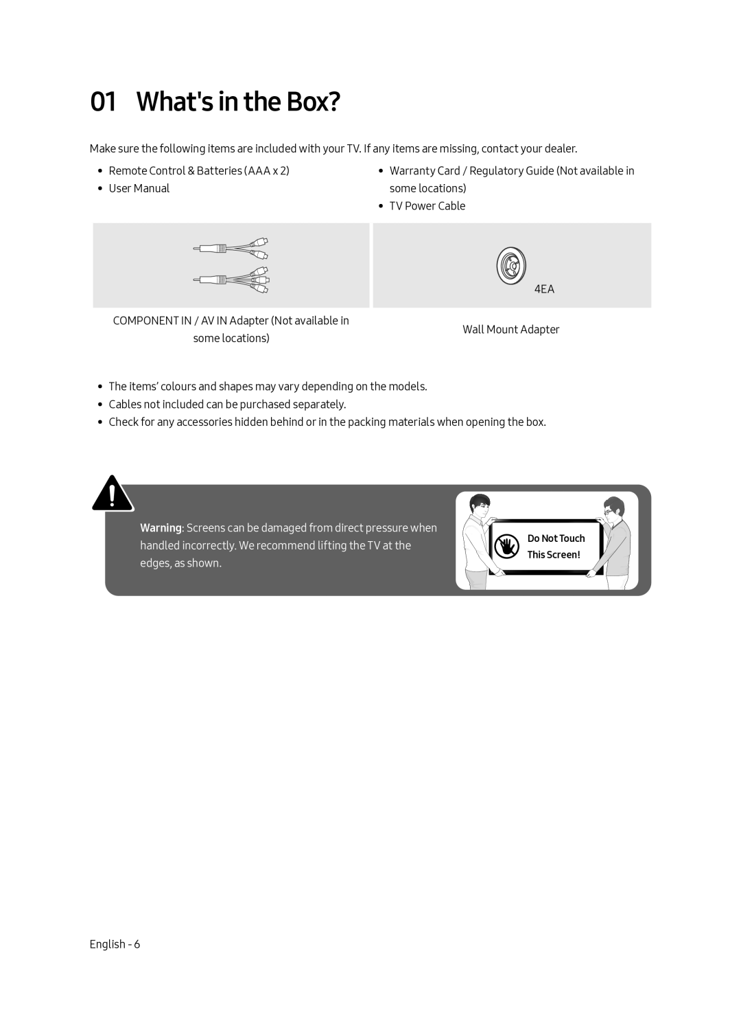 Samsung UA49MU7350WXMV manual Whats in the Box?, 4EA 