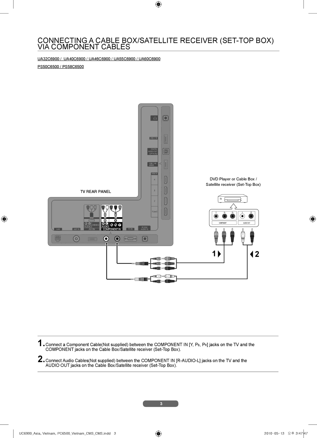 Samsung UA55C6900VHXZN manual UC6900Asia, Vietnam, PC6500VietnamCMSCMS.indd 2010-05-13 오후 