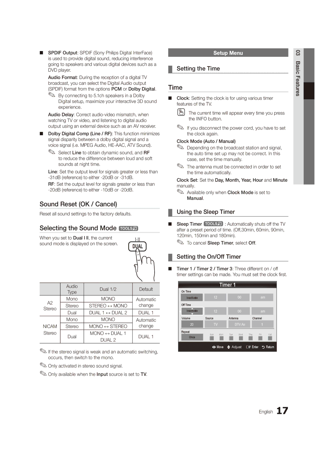 Samsung UA55C6900VMXXV, UA32C6900VMXXV, UA40C6900VMXXV manual Sound Reset OK / Cancel, Selecting the Sound Mode t, Time 