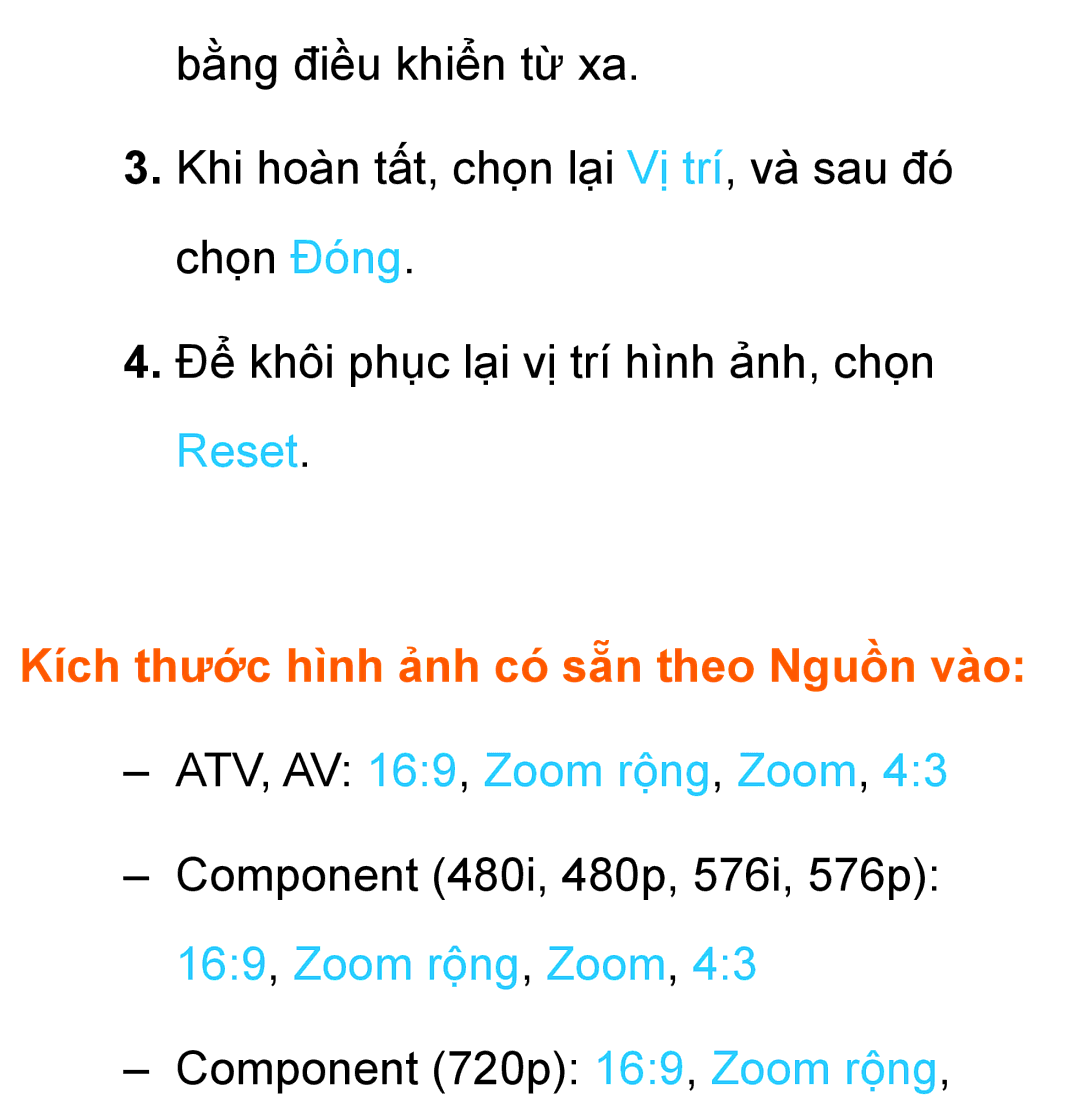 Samsung UA46ES7500RXXV, UA55ES8000RXXV manual Kích thước hình ảnh có sẵn theo Nguồn vào, ATV, AV 169, Zoom rông, Zoom 