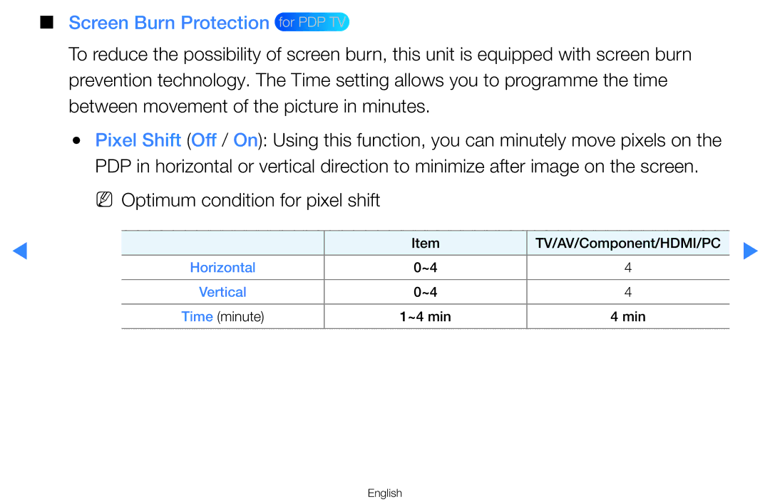 Samsung UA55D7000LRXUM, UA55H8000ARXSK, UA65H8000ARXSK, UA46D7000LRSXA, UA46D7000LRXZN manual Screen Burn Protection for PDP TV 