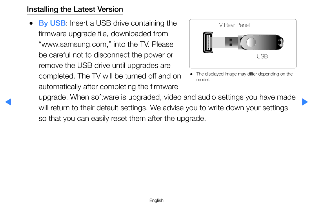 Samsung UA46D8000YNXRQ Automatically after completing the firmware, So that you can easily reset them after the upgrade 