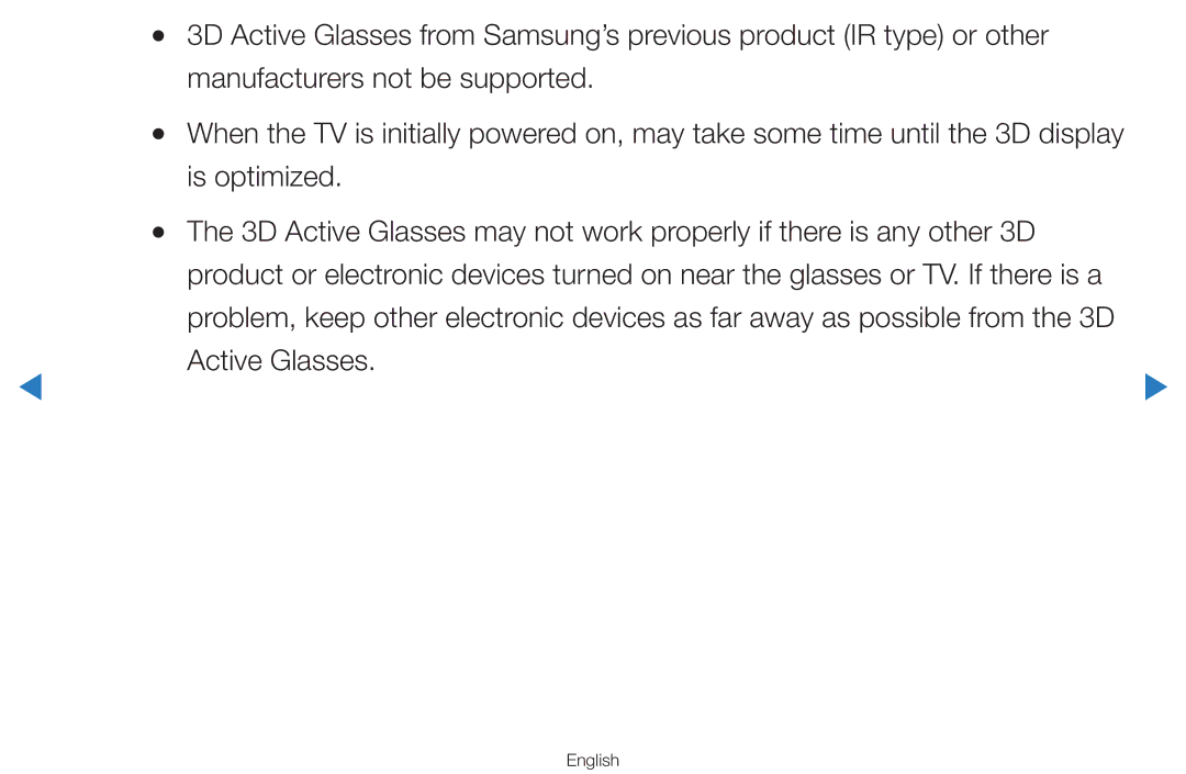 Samsung UA55D8000YRXXT, UA55H8000ARXSK, UA65H8000ARXSK, UA46D7000LRSXA, UA46D7000LRXZN, UA46D8000YNXUM manual Active Glasses 