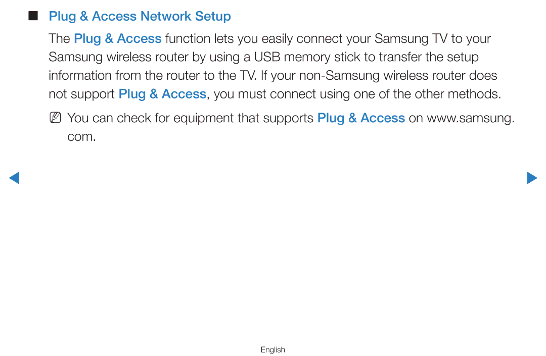 Samsung UA65H8000ARXEG, UA55H8000ARXSK, UA65H8000ARXSK, UA46D7000LRSXA, UA46D7000LRXZN manual Plug & Access Network Setup 