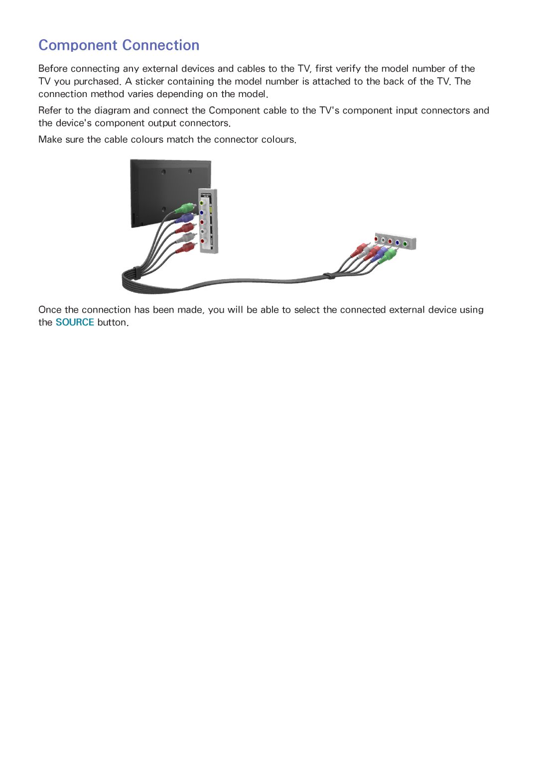 Samsung UA55HU8700WXSQ, UA55HU7200KXXV, UA55HU7000KXXV, UA65HU8500KXXV, UA50HU7000KXXV, UA55HU8500KXXV Component Connection 