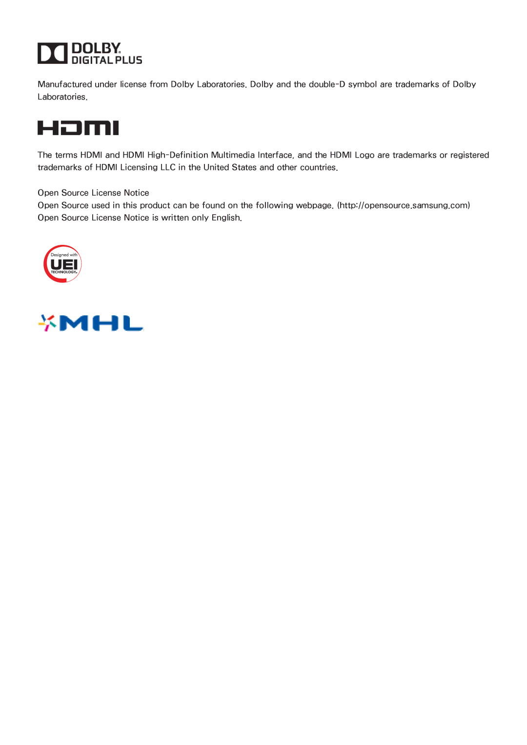 Samsung UA55HU7200KXXV, UA55HU7000KXXV, UA65HU8500KXXV, UA50HU7000KXXV, UA55HU8500KXXV, UA65HU7200KXXV, UA85HU8500KXXV manual 