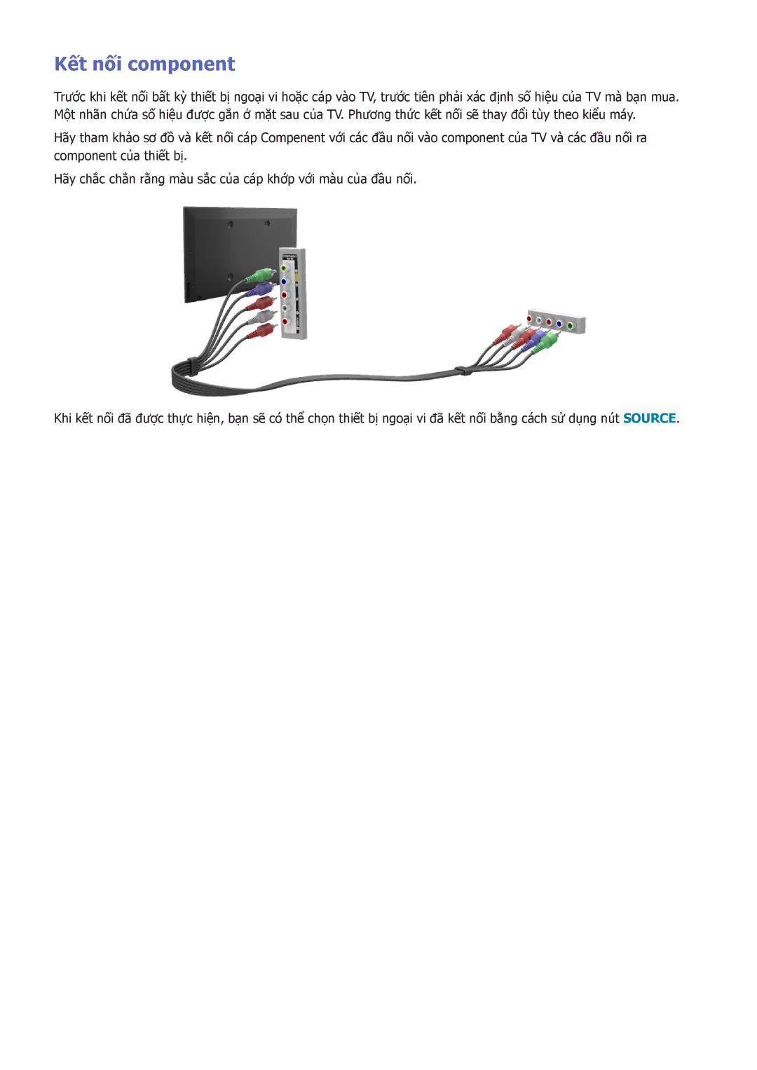 Samsung UA55HU7200KXXV, UA55HU7000KXXV, UA65HU8500KXXV, UA50HU7000KXXV, UA55HU8500KXXV, UA65HU7200KXXV manual Kết nối component 