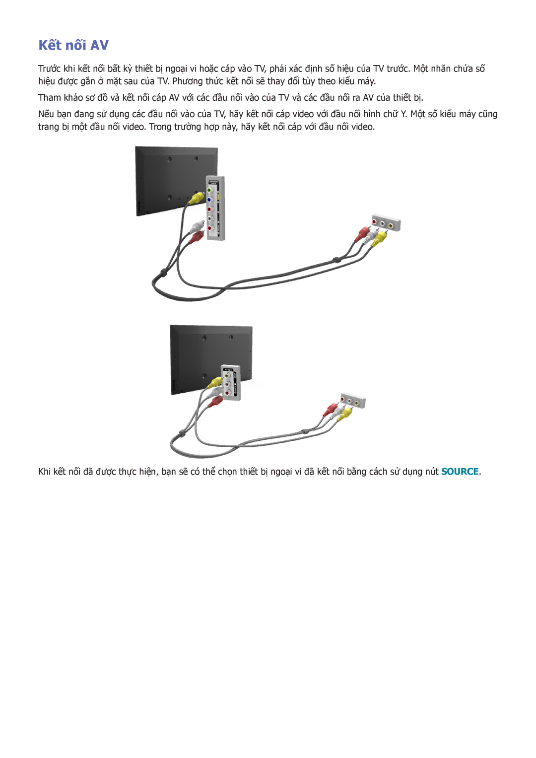 Samsung UA55HU7000KXXV, UA55HU7200KXXV, UA65HU8500KXXV, UA50HU7000KXXV, UA55HU8500KXXV, UA65HU7200KXXV manual Kết nối AV 