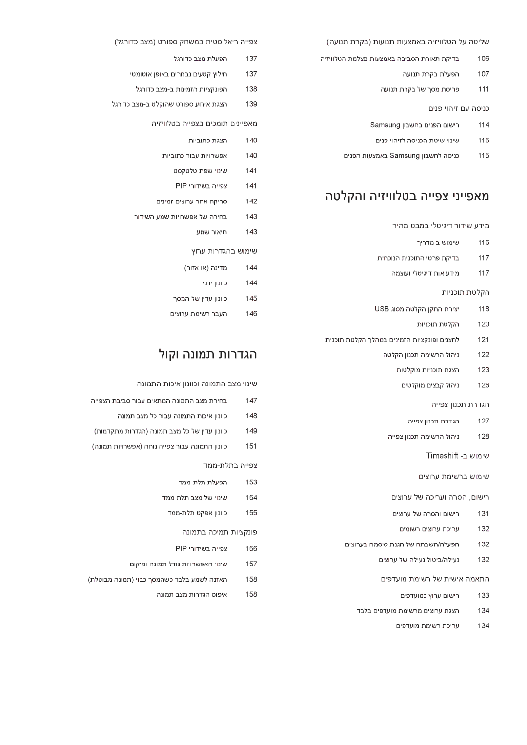 Samsung UA78HU9000WXSQ, UA55HU9000WXSQ, UA65HU9000WXSQ manual לוקו הנומת תורדגה 