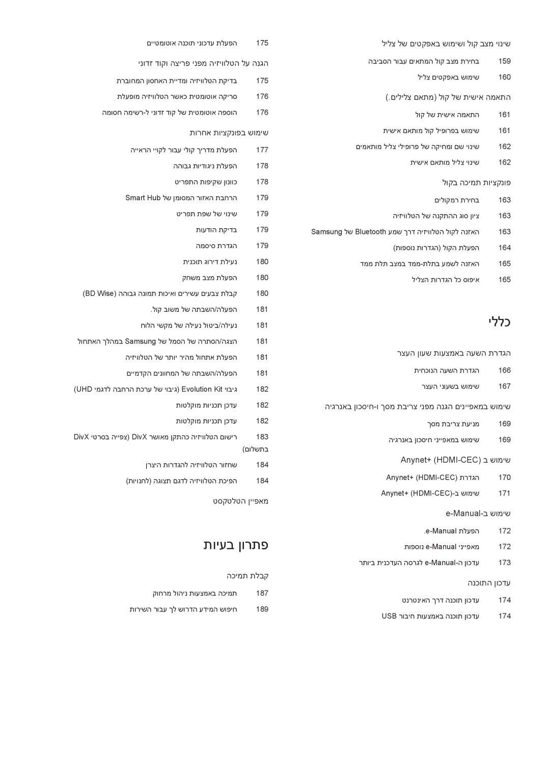 Samsung UA65HU9000WXSQ, UA55HU9000WXSQ, UA78HU9000WXSQ manual תויעב ןורתפ 