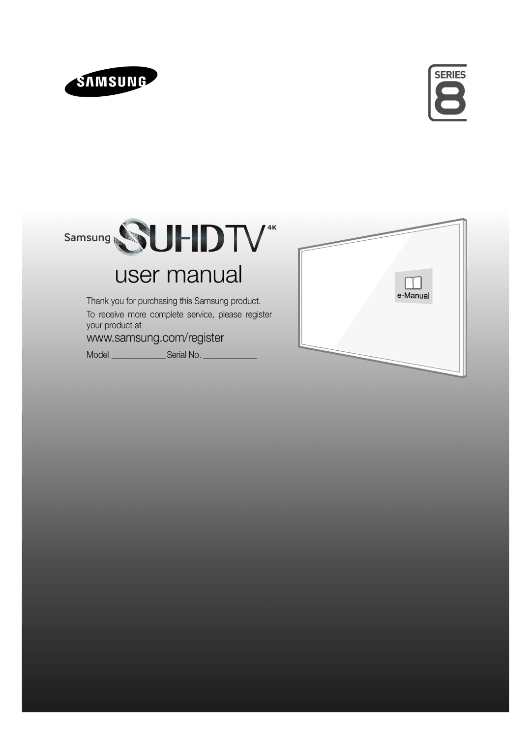 Samsung UA65JS8000KXSQ manual Manual 