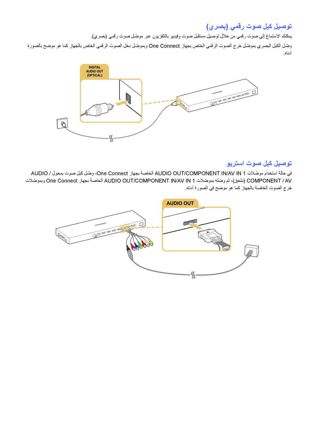 Samsung UA78JS9500RXUM, UA55JS9000RXUM, UA88JS9500RXUM, UA65JS9000RXUM manual يرصب يمقر توص لبك ليصوت, ويرتسا توص لبك ليصوت 