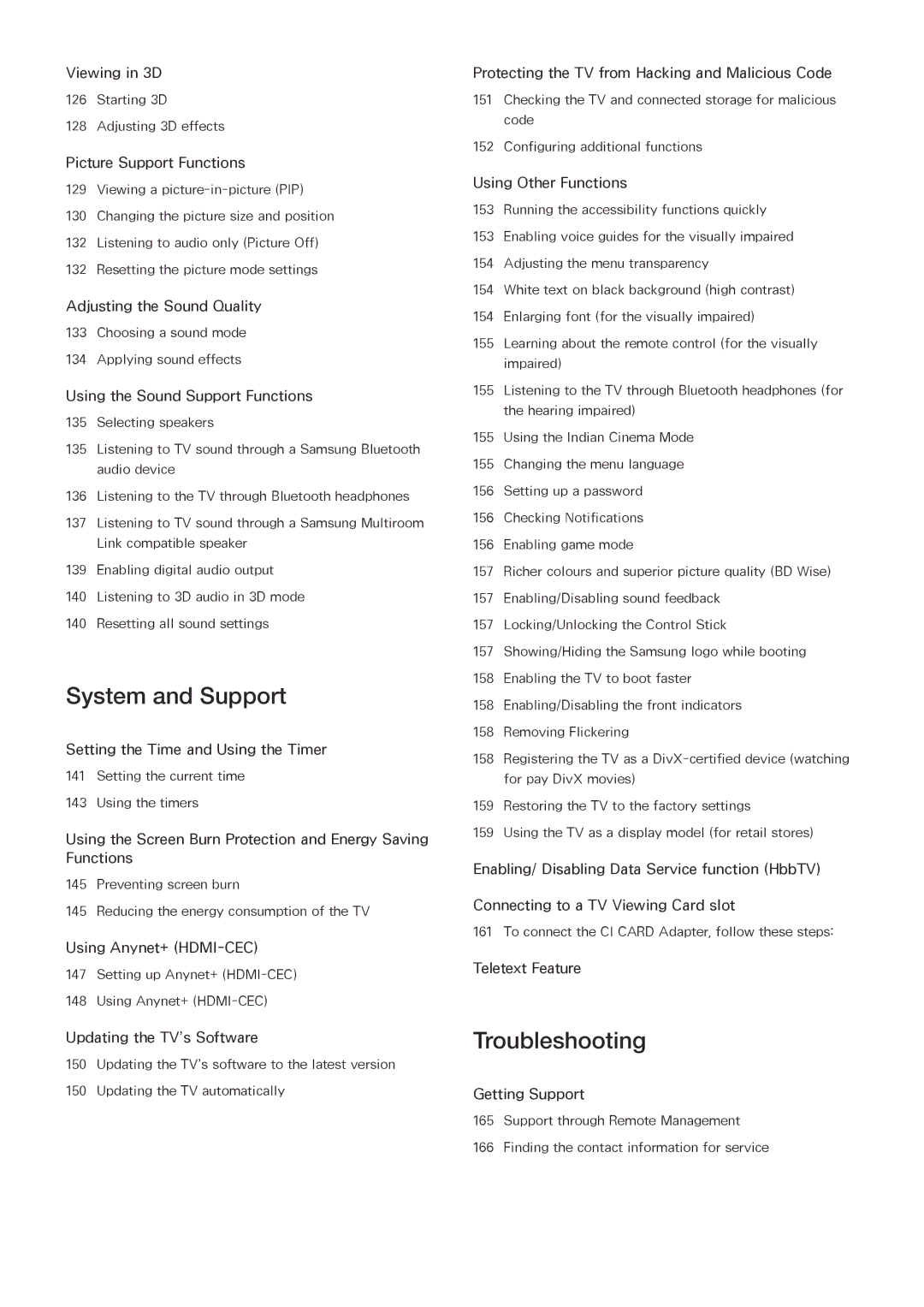 Samsung UA55JU7000KXXV, UA55JU7500KXZN, UA55JU6600KXZN, UA55JS8000KXXV, UA40JU6000KXXV, UA48JU6600KXXV manual System and Support 