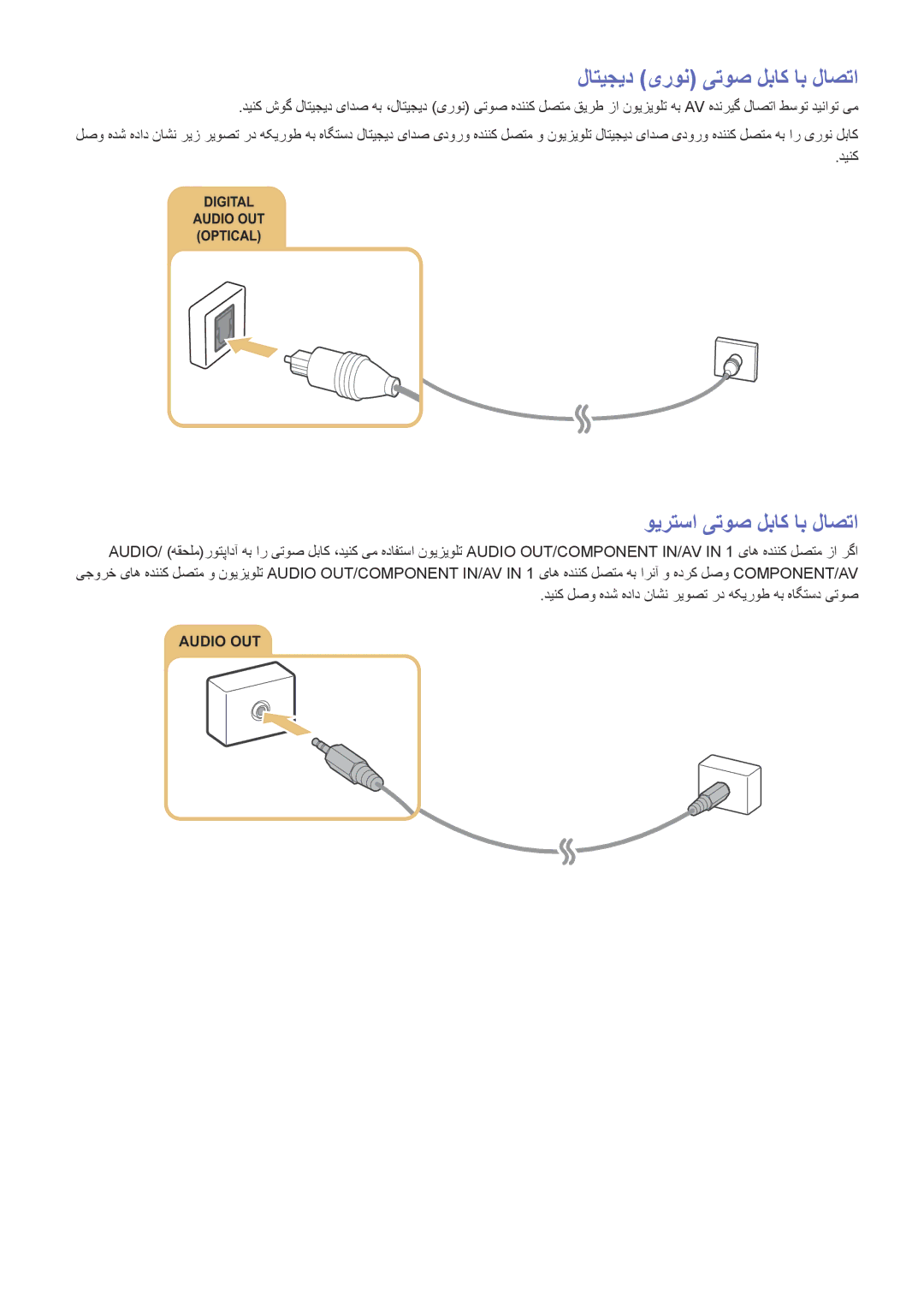 Samsung UA55JU6600KXZN, UA55JU7500KXZN manual لاتیجید یرون یتوص لباک اب لاصتا, ویرتسا یتوص لباک اب لاصتا 