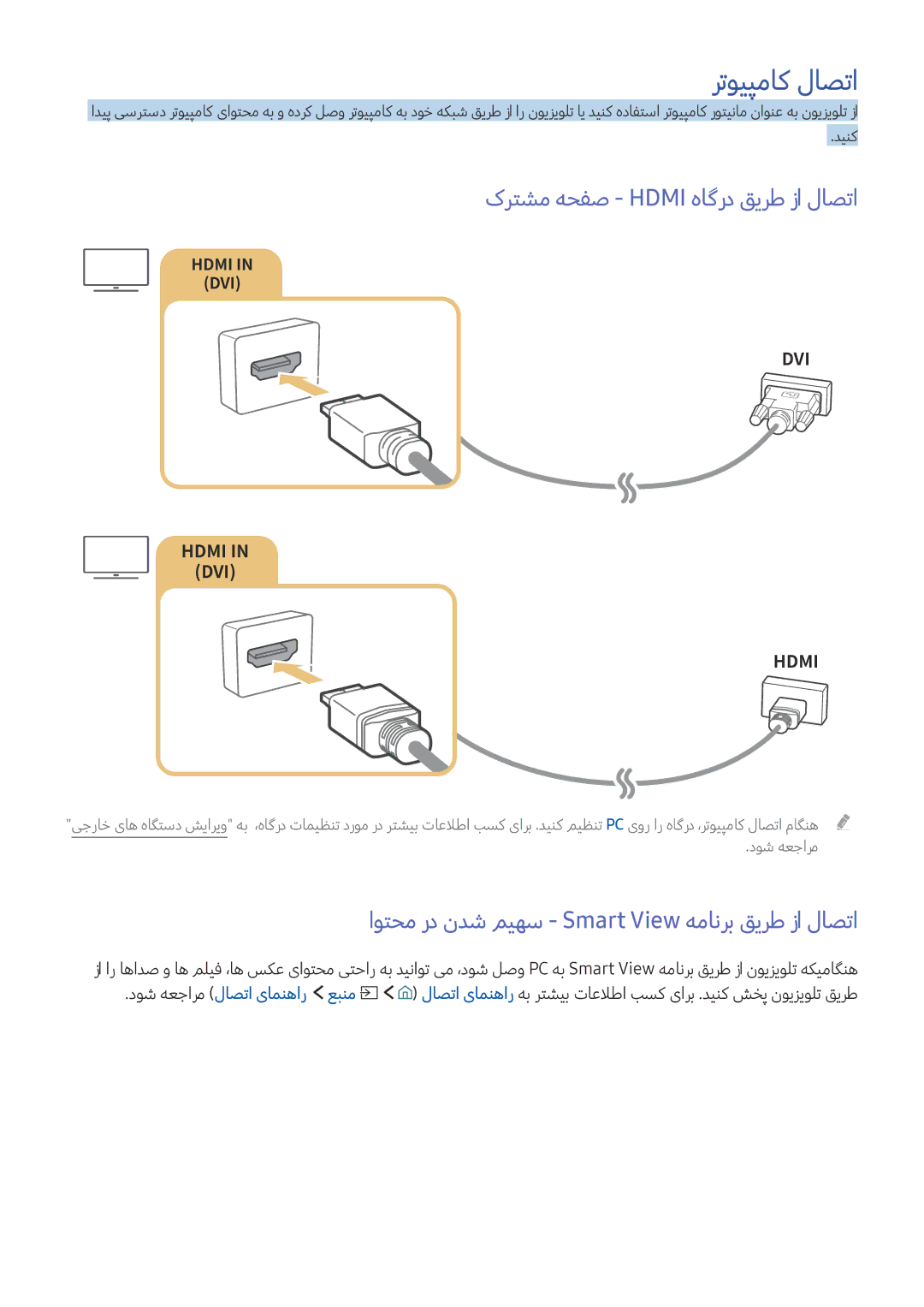 Samsung UA55K6000AKXZN manual رتویپماک لاصتا, کرتشم هحفص Hdmi هاگرد قیرط زا لاصتا 