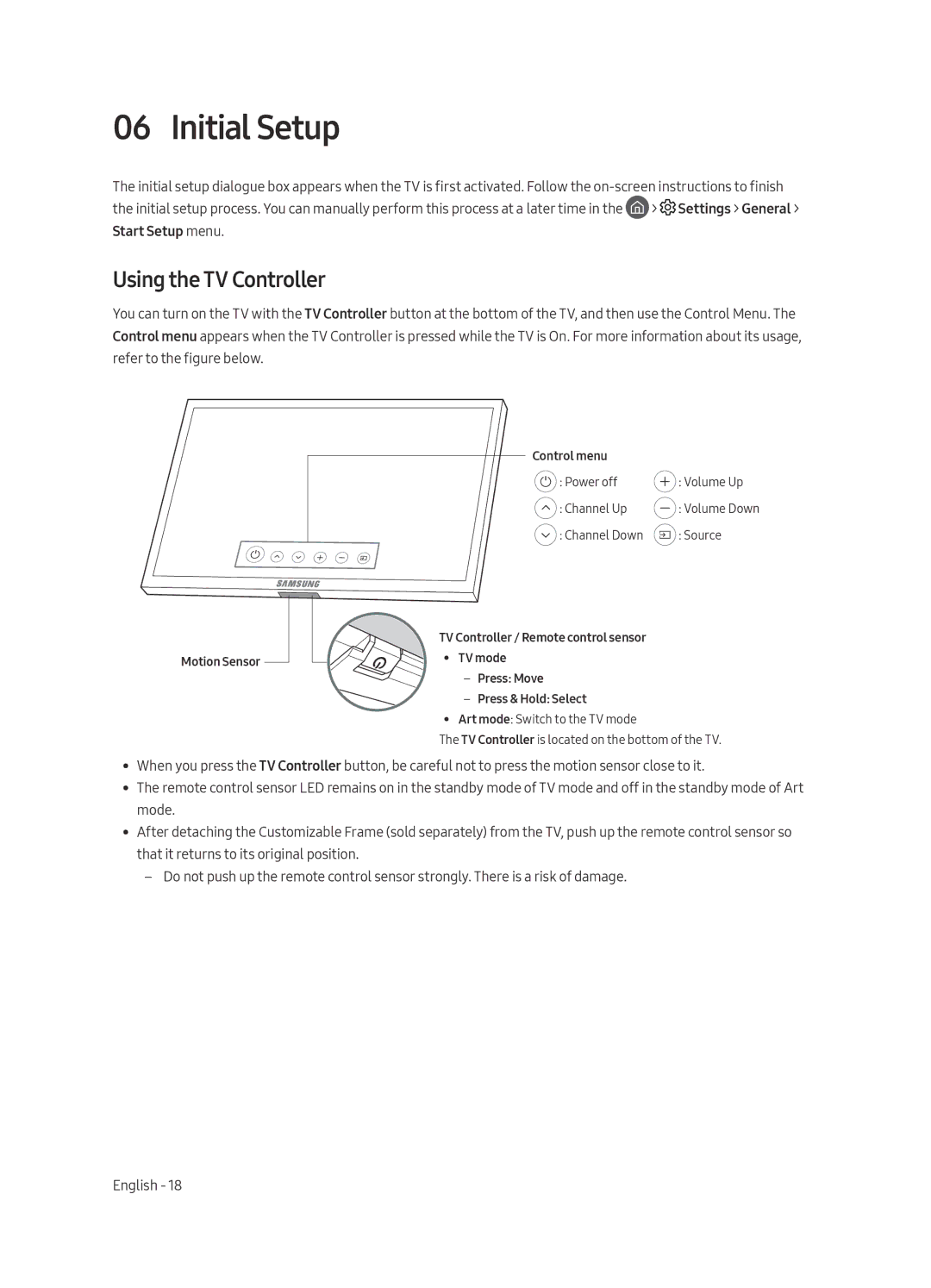 Samsung UA55LS003AKXXV, UA65LS003AKXXV manual Initial Setup, Using the TV Controller 