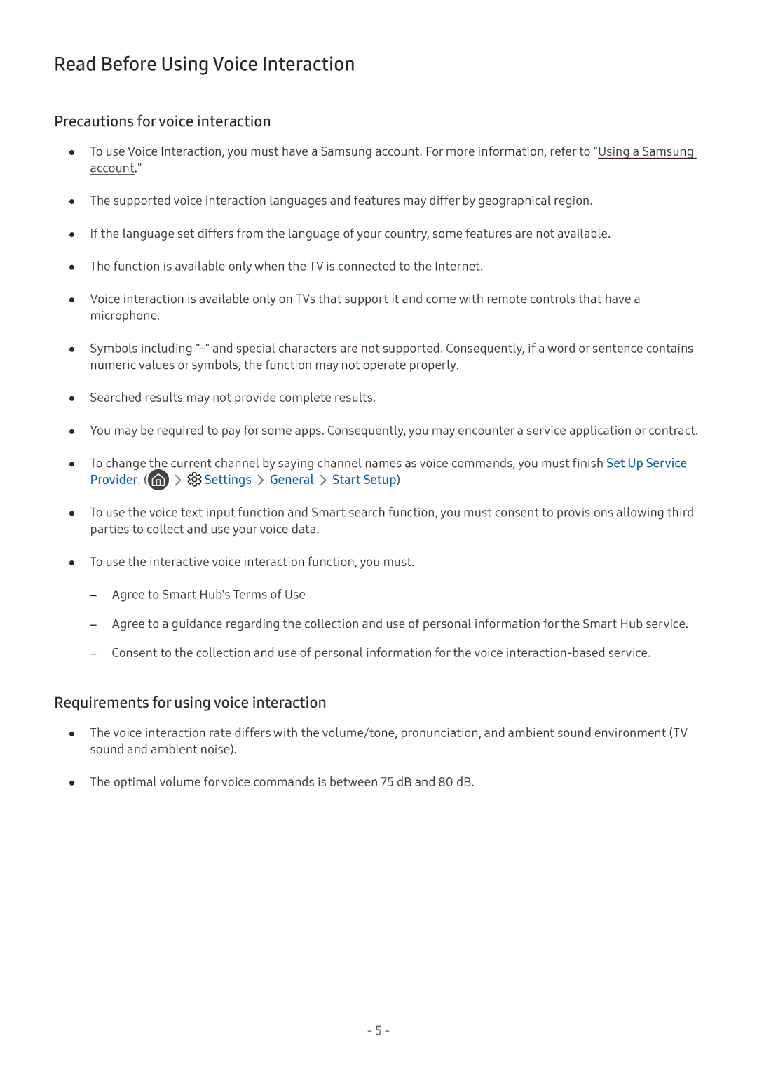 Samsung UA55M6000ARXUM manual Read Before Using Voice Interaction, Precautions for voice interaction 