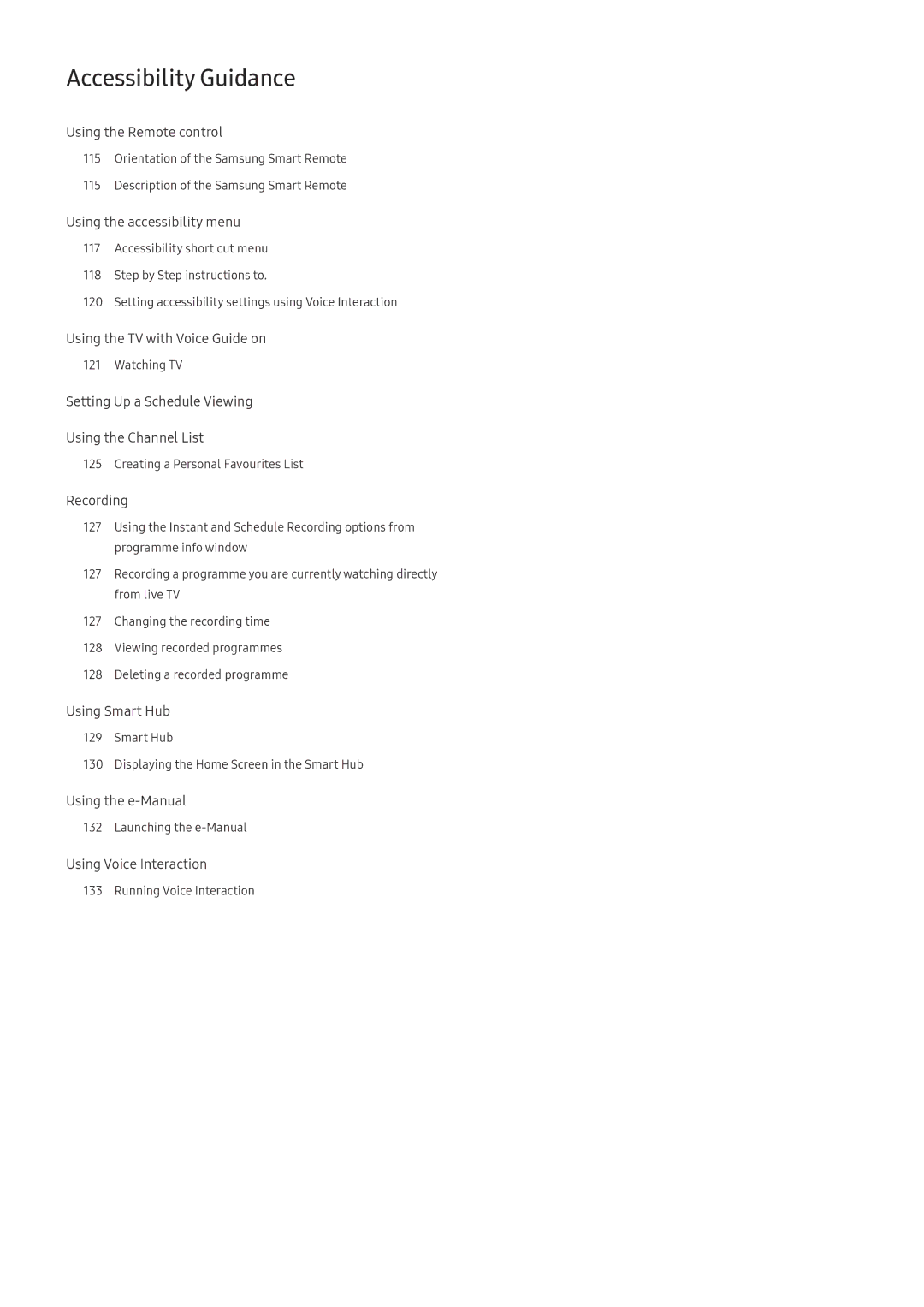 Samsung UA55M6000ARXUM manual Accessibility Guidance, Using the accessibility menu 