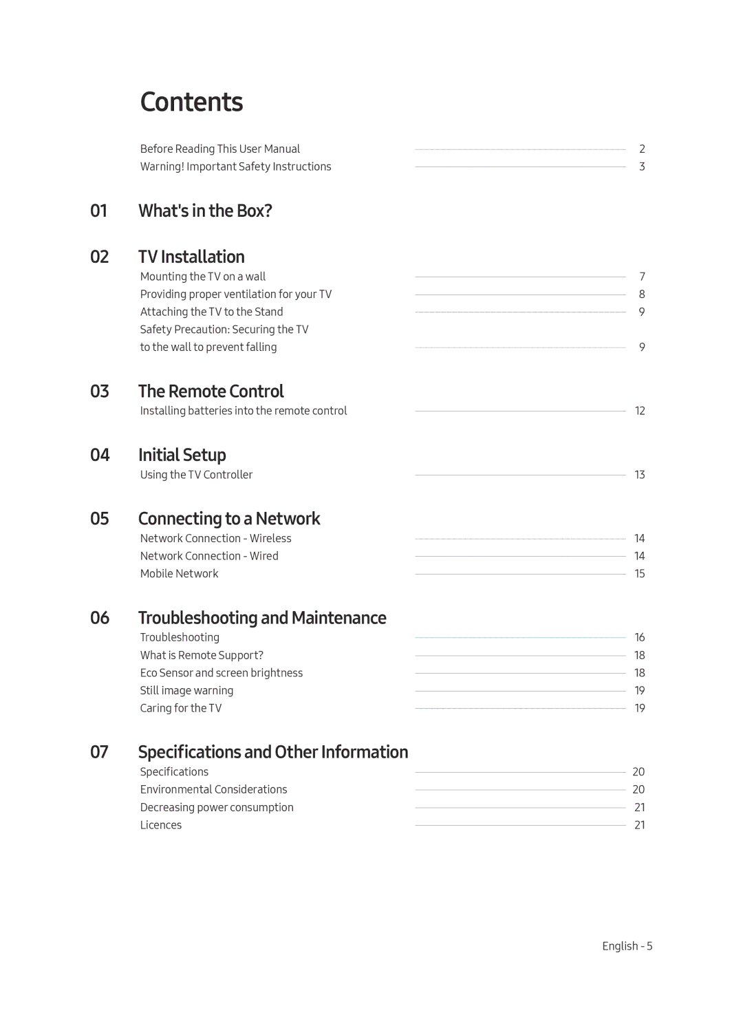 Samsung UA49MU6303KXXV, UA55MU6303KXXV manual Contents 