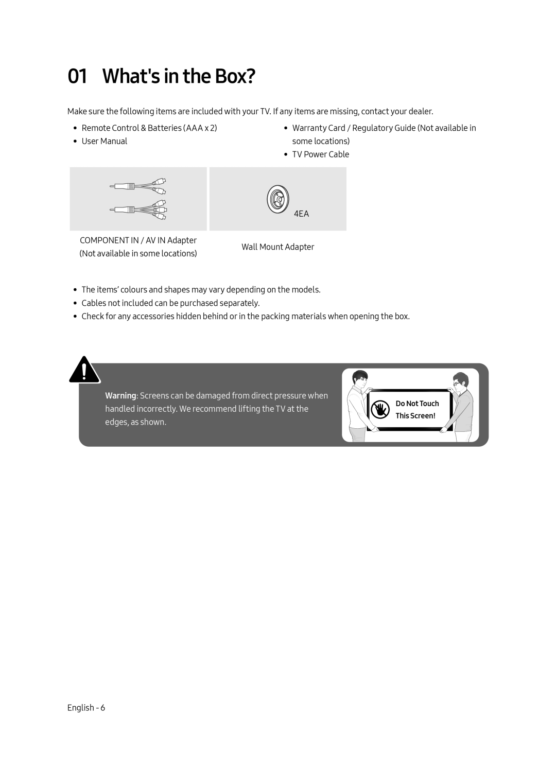 Samsung UA55MU6303KXXV, UA49MU6303KXXV manual Whats in the Box?, 4EA 