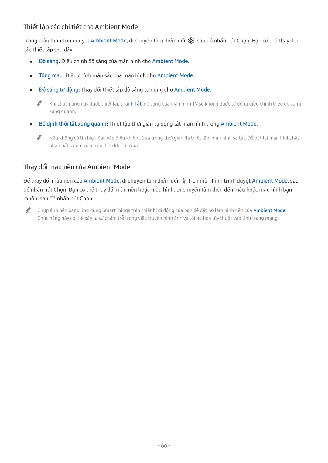 Samsung UA65NU7400KXXV, UA55NU7100KXXV, UA65NU7100KXXV, UA82NU8000KXXV, QA65Q8CNAKXXV Thiết lập các chi tiết cho Ambient Mode 