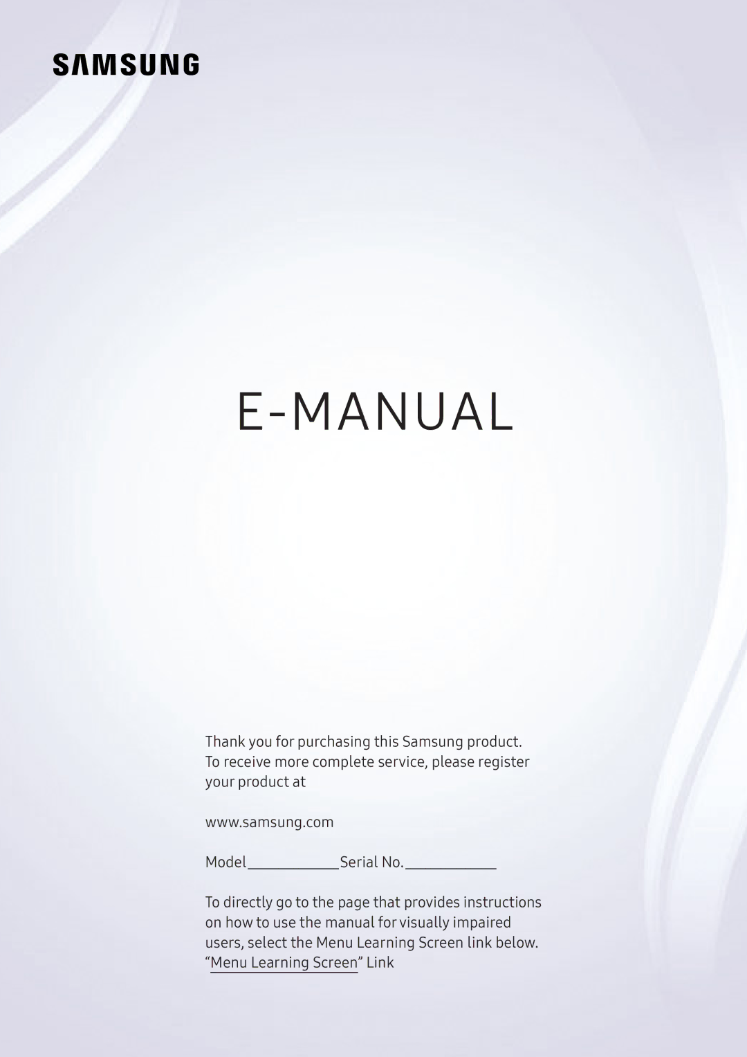 Samsung UA65NU7100KXXV, UA55NU7100KXXV, UA82NU8000KXXV, QA65Q8CNAKXXV, QA75Q9FNAKXXV, UA43NU7400KXXV manual Manual 