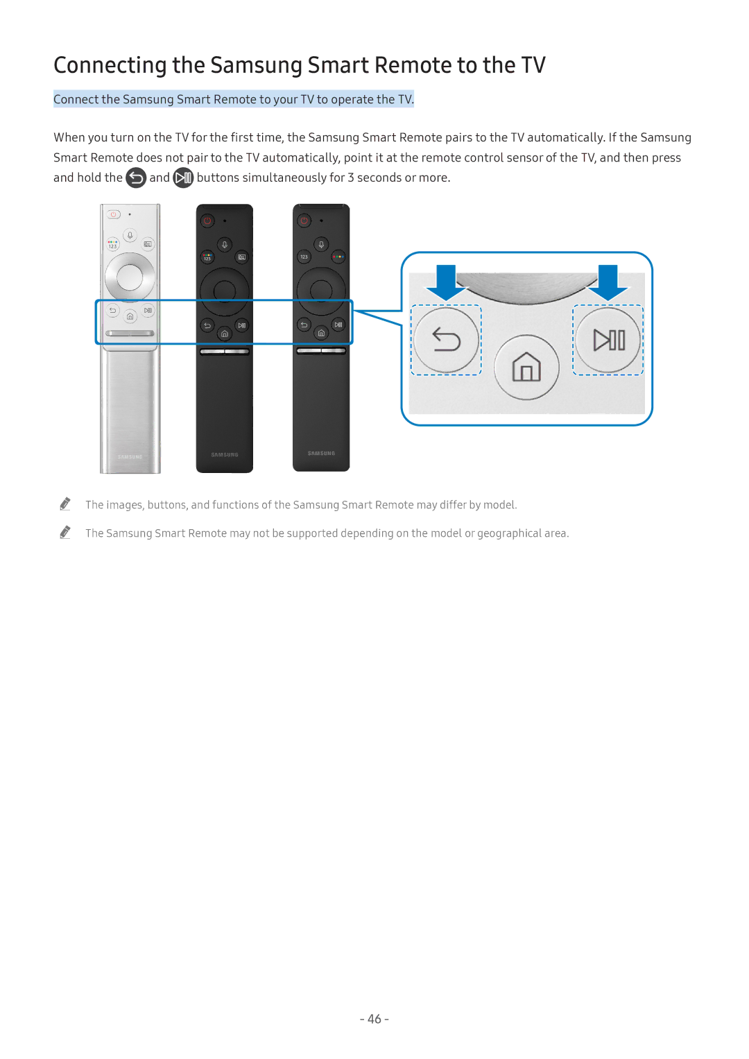 Samsung UA55NU8000KXXV, UA55NU7100KXXV, UA65NU7100KXXV, UA82NU8000KXXV manual Connecting the Samsung Smart Remote to the TV 