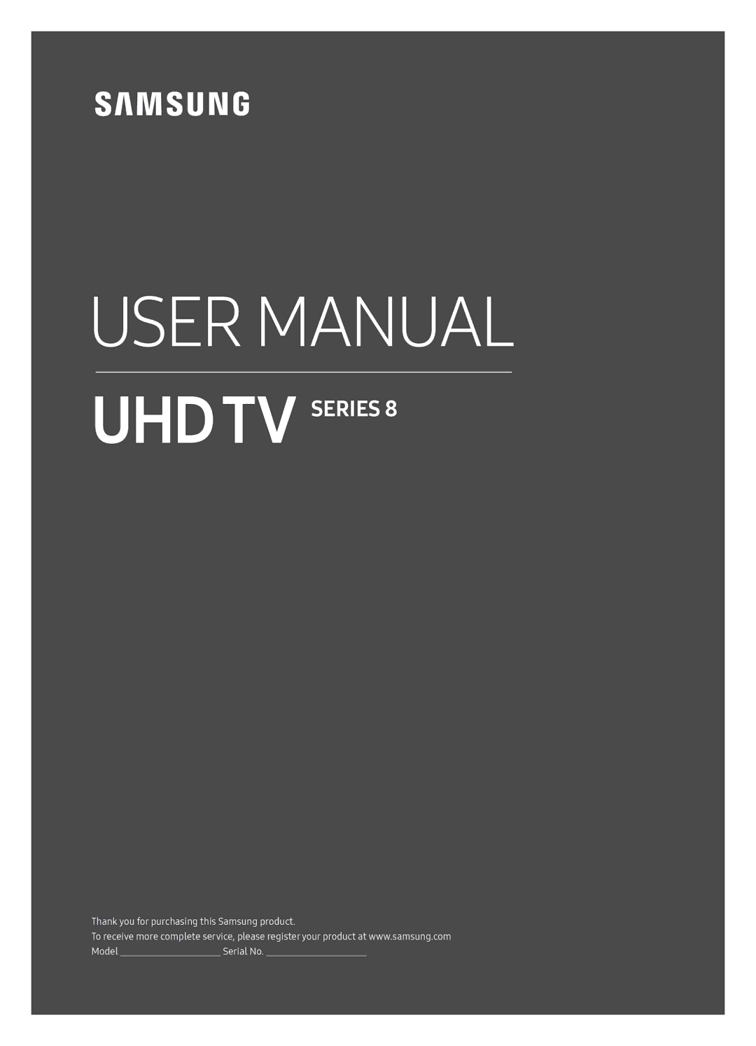 Samsung UA65NU8500KXXV, UA55NU8500KXXV manual Series 