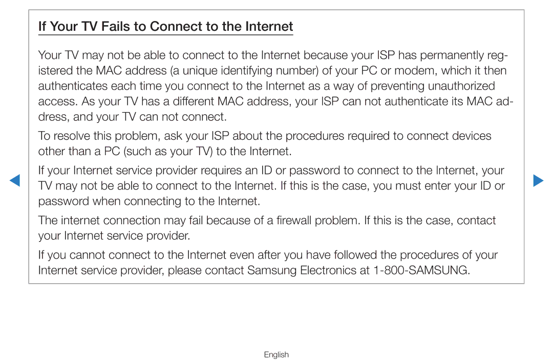 Samsung UA46H7000AKXXV, UA60D8000YNXXV, UA46D7000LMXXS, UA46D7000LNXXV manual If Your TV Fails to Connect to the Internet 