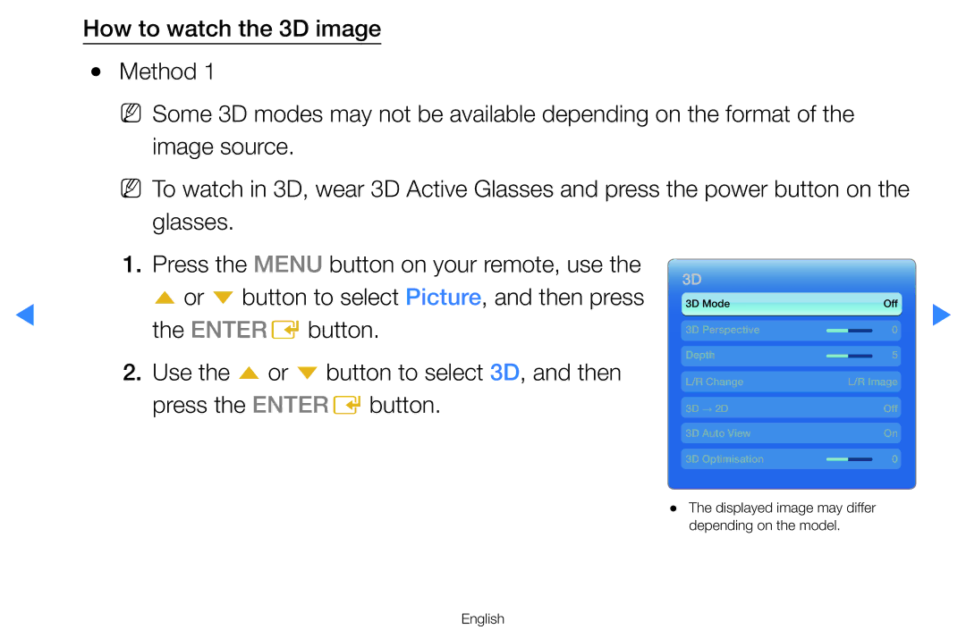 Samsung UA65HU8500WXSQ, UA60D8000YNXXV manual Or d button to select Picture, and then press, Press the Entere button 