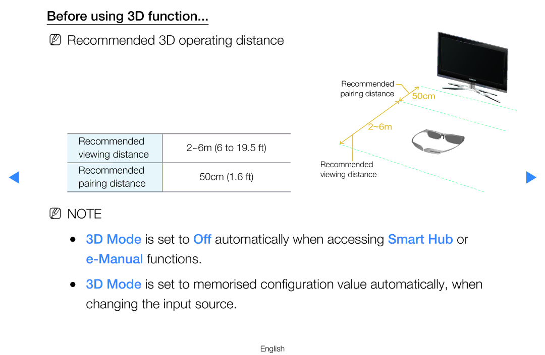 Samsung UA55D8000YNXSQ, UA60D8000YNXXV, UA46D7000LMXXS, UA46D7000LNXXV manual Recommended ~6m 6 to 19.5 ft Viewing distance 