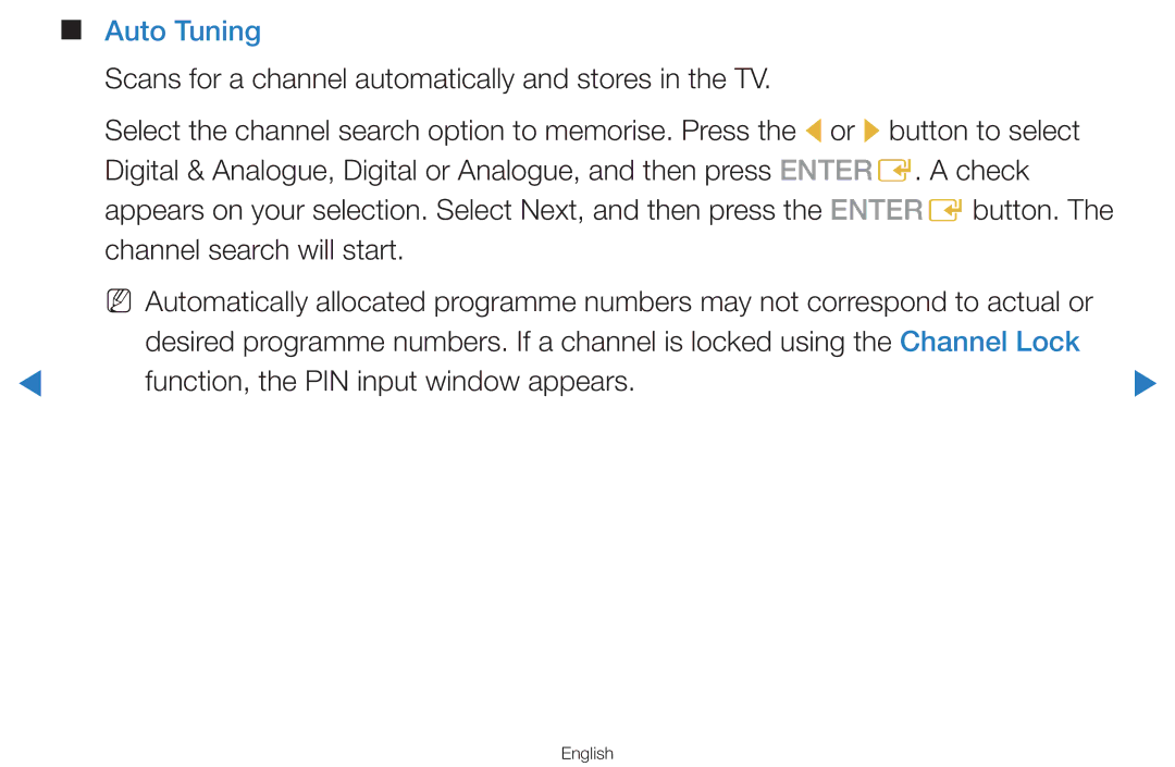 Samsung UA55D7000LNXXV, UA60D8000YNXXV, UA46D7000LMXXS, UA46D7000LNXXV, UA55D8000YNXXV Auto Tuning, Channel search will start 