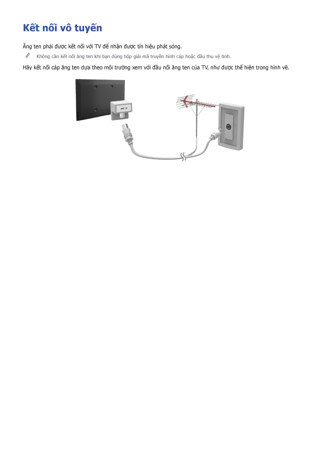 Samsung UA46D7000LMXXS, UA60D8000YNXXV, UA46D7000LNXXV, UA55D8000YNXXV, UA55H8000AKXXV, UA55D7000LNXXV manual Kết nối vô tuyến 