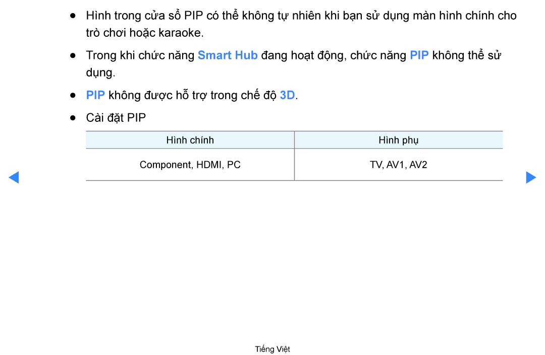 Samsung UA55D7000LRMXL, UA60D8000YNXXV, UA46D7000LRXXV, UA46D7000LNXXV manual Hình chính Hình phụ Component, HDMI, PC 