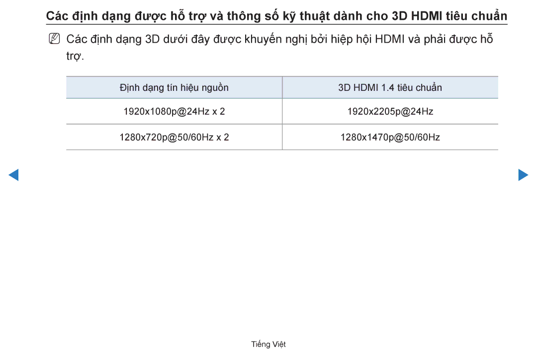 Samsung UA60D8000YNXXV, UA46D7000LRXXV, UA46D7000LNXXV, UA55D8000YNXXV, UA55D7000LNXXV, UA55D8000YRXXT manual Tiếng Việt 