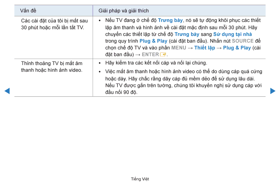 Samsung UA60D8000YRXXV, UA60D8000YNXXV, UA46D7000LRXXV, UA46D7000LNXXV, UA55D8000YNXXV, UA55D7000LNXXV manual Tiếng Việt 