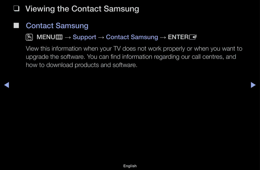 Samsung UA55F6100AMXSQ, UA60F6100AMXSQ manual Viewing the Contact Samsung 