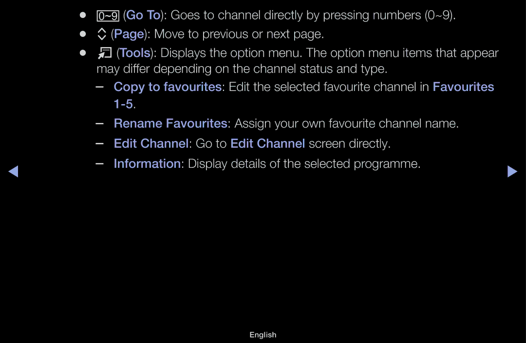 Samsung UA60F6100AMXSQ, UA55F6100AMXSQ manual Edit Channel Go to Edit Channel screen directly 