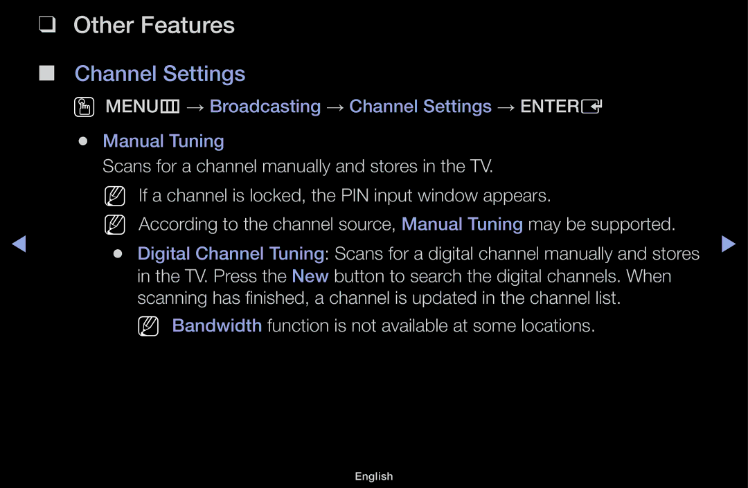 Samsung UA55F6100AMXSQ, UA60F6100AMXSQ manual Other Features, Channel Settings 