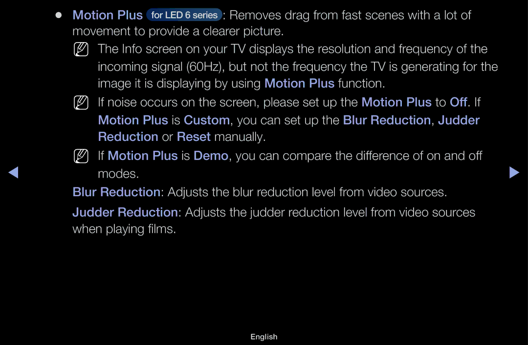 Samsung UA60F6100AMXSQ, UA55F6100AMXSQ Removes drag from fast scenes with a lot, Movement to provide a clearer picture 