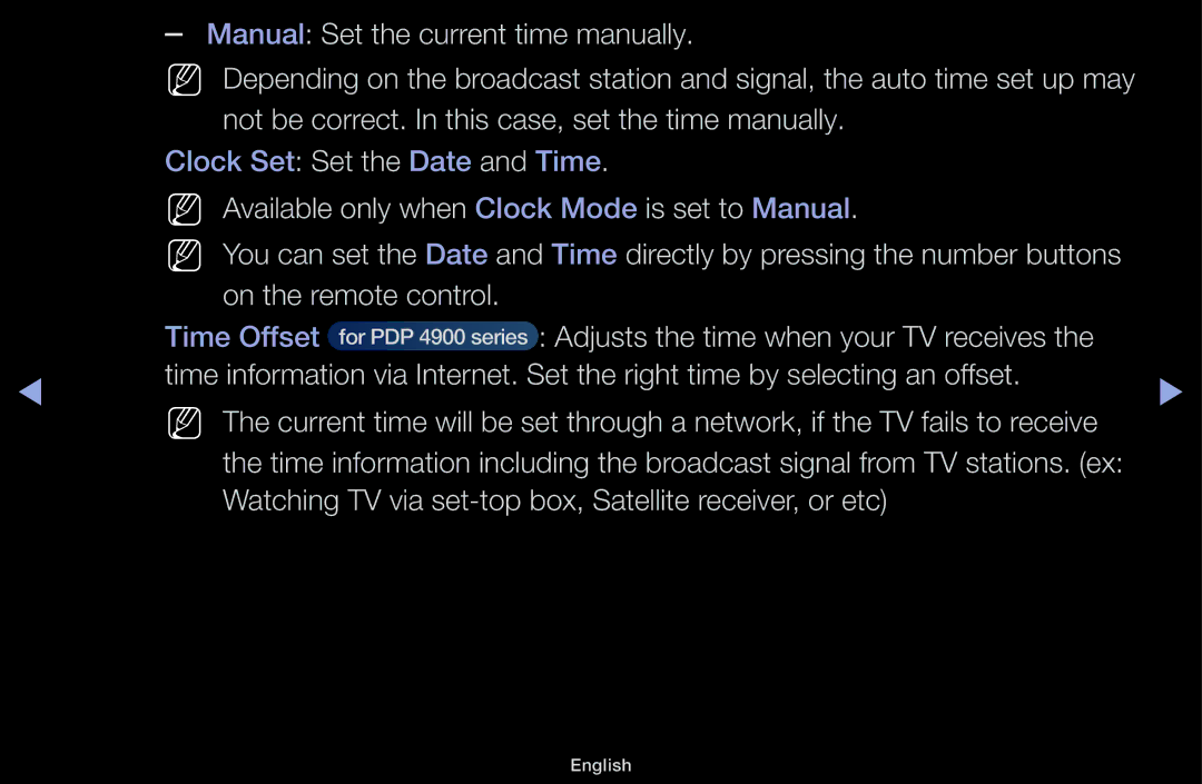 Samsung UA55F6100AMXSQ, UA60F6100AMXSQ manual Adjusts the time when your TV receives 