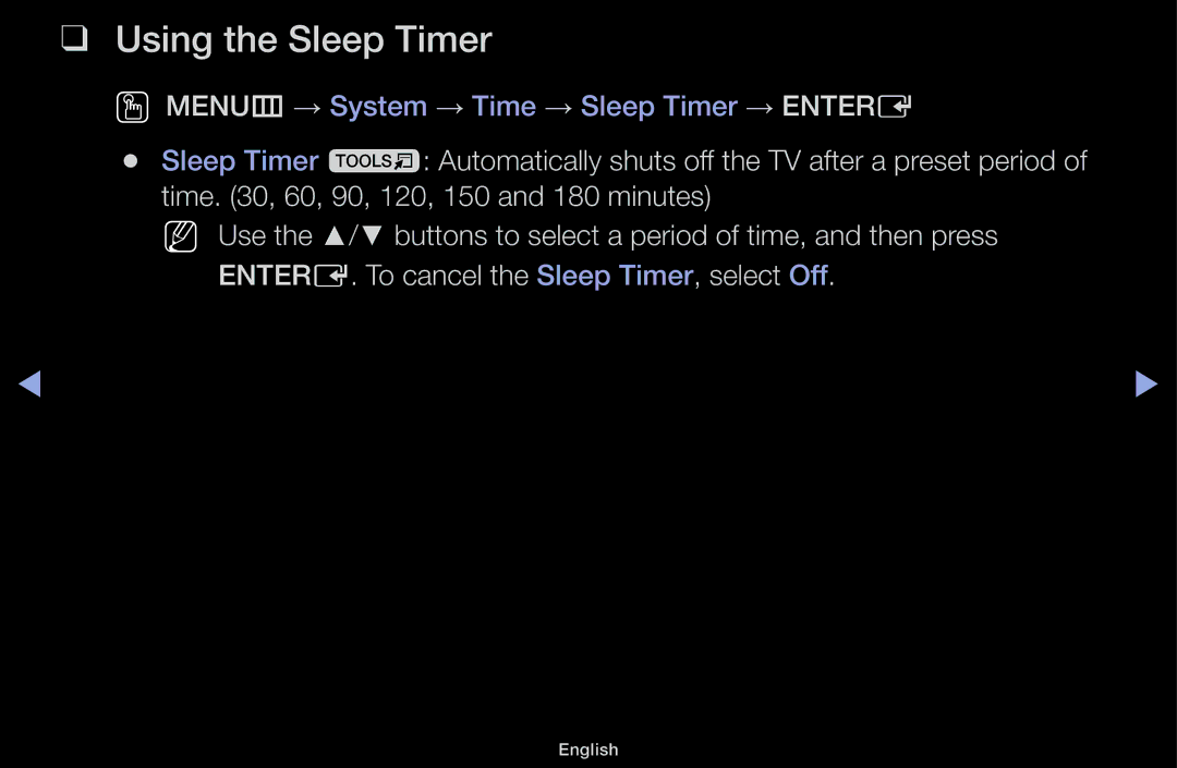 Samsung UA60F6100AMXSQ, UA55F6100AMXSQ manual Using the Sleep Timer 