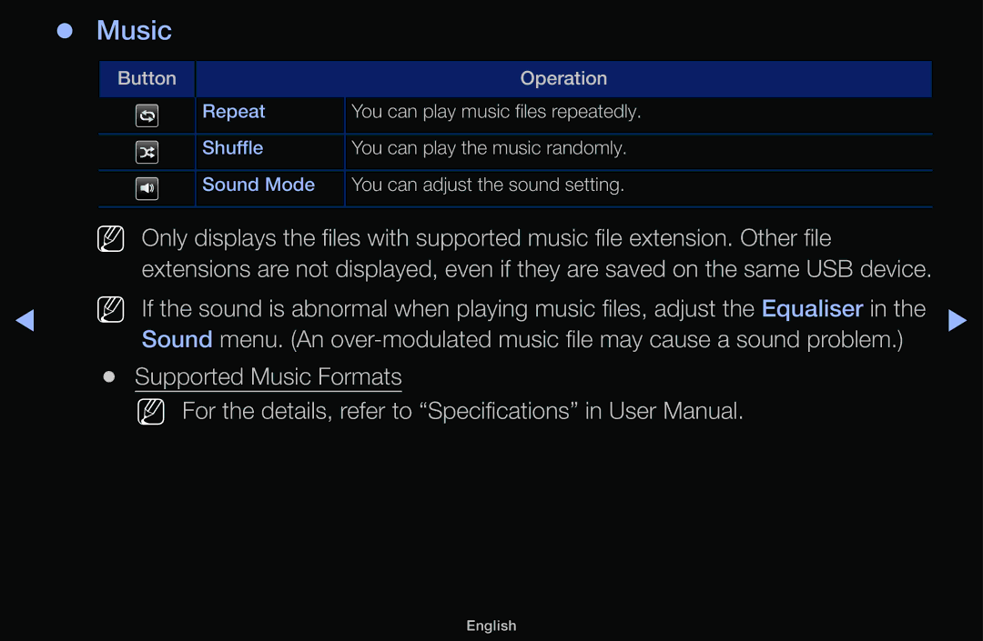 Samsung UA55F6100AMXSQ, UA60F6100AMXSQ manual Music 