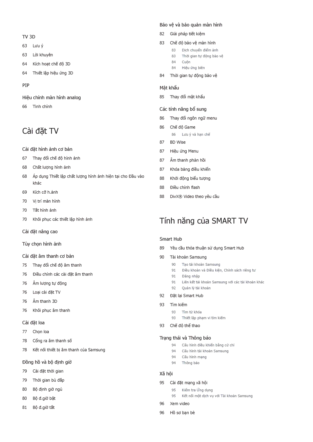 Samsung UA55F6800ARXXV, UA60F6300ARXXV, UA32F5501ARXXV, UA40F6400ARXXV, UA40F6800ARXXV, UA50F5501ARXXV manual Cài đặt TV 