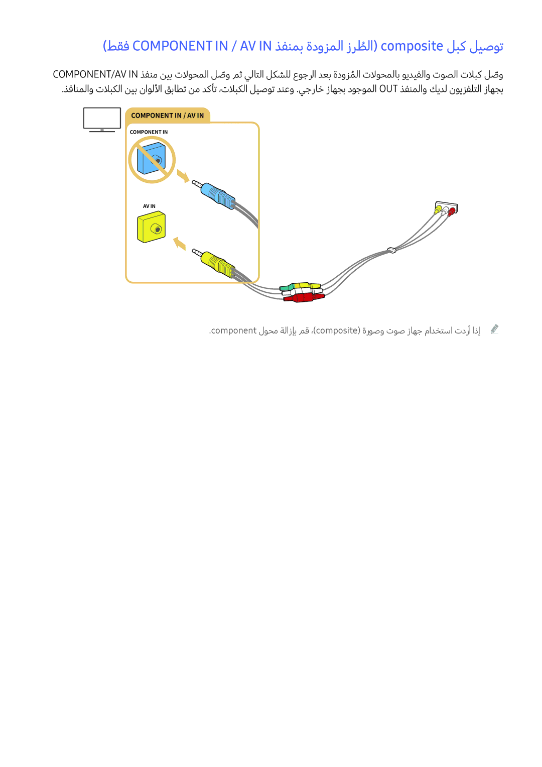 Samsung UA55KS9500RXUM, UA60KS8000RXUM, UA65KS8500RXUM, UA78KS9800RXUM, UA49KS8500RXUM, UA43KU7000RXUM manual Component in / AV 