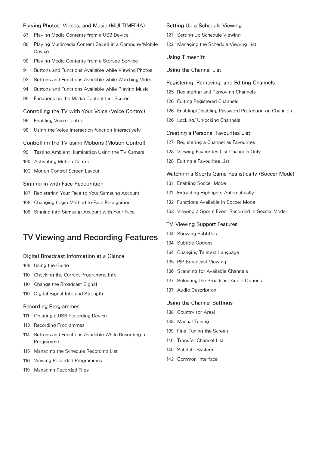 Samsung UA32H5500AKXXV, UA65H6400AWXSQ, UA40H5552AKXXV, UA48H6300AKXXV, UA40H5510AKXXV manual TV Viewing and Recording Features 